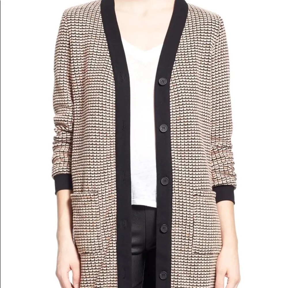 Mock Tweed Pink Cardigan Long